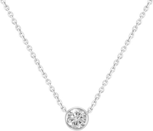 Dewberry 1 Carat Round Cut IGI Certified Lab Grown Diamond Classic Bezel Set Solitaire Pendant Necklace 18 Inch Cable Chain for Women | 14K White Gold or Yellow Gold | Engagement Anniversary Birthday Jewelry Gift for Her (Clarity: VS, Color: FG) in Saudi Arabia