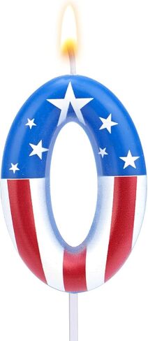 Red and Blue Candle, 0-9 Number Birthday Cake Candle Cartoon Theme Cake Topper America Candles for Boys Girls Birthday Decorations & Party Supplies (Number 5) in Saudi Arabia