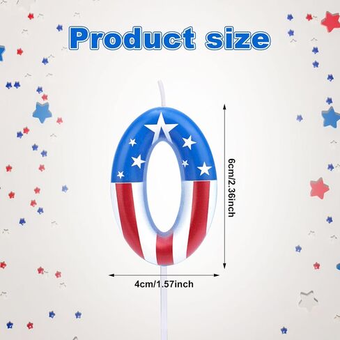 Red and Blue Candle, 0-9 Number Birthday Cake Candle Cartoon Theme Cake Topper America Candles for Boys Girls Birthday Decorations & Party Supplies (Number 5) in Saudi Arabia