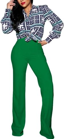 Women's High Waisted Stretchy Bootcut Pull On Dress Pants Casual Work Pants Fitted Trousers in Kuwait