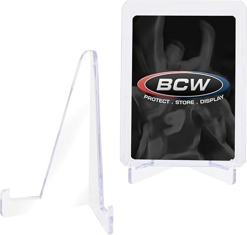حامل بطاقة BCW | حوامل صغيرة شفافة وشفافة لعرض الصور | تصميم متين وقوي | مثالي لبطاقات التداول والتذكارات الرياضية والاستخدام في المنزل والمكتب والمتجر والمزيد in Saudi Arabia