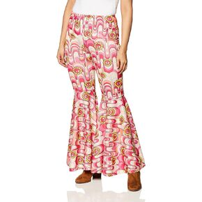 Forum Novelties Women's 60's Hippie Flower Power Bell Bottoms Adult Costume, Pink, One Size