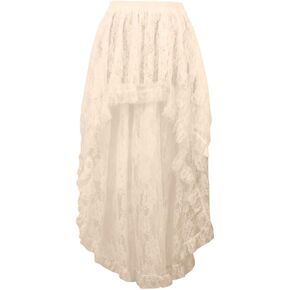 Daisy corsets Women's Ivory Lace Hi Low Skirt