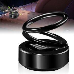 Car Solar Energy Rotating Air Freshener, Automotive Aluminum Alloy Interior Accessories, Car Aromatherapy Diffuser with 6 PCS 100% Plant Extract Air Fresh Perfume Flakes (Cologne)