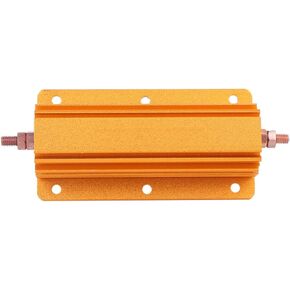 RX24 200W 1R Resistor, Gold Aluminum Shell Resistor Housed Case Wirewound Resistors Screw Tap Power Resistor for Power Supply Sensor Elevator Stage Audio