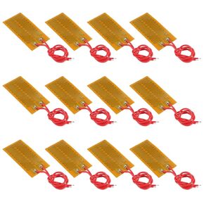 ACEIRMC 12pcs 10mmx93mm Film Heater Plate Adhesive Pad, PI Heating Elements Film 12V 12W Strip Heater Adhesive Polyimide Heater Plate (12V 12W 10mmx93mm)
