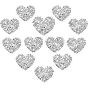 12 PCS Heart Iron on Patches Appliques for Clothes, Chrome Heart Patches, Iron on Heart Patch for Clothing for DIY Crafts Bag Pants Wedding Decoration