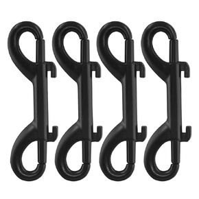 Cionyce 4 Pack Double Ended Snap Hooks Black Bolt Snap Hooks Metal Double End Clips,3.5" Multipurpose Snap Holder for Dog Leash/Water Buckets/Feed Buckets