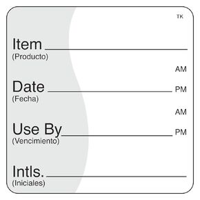 DayMark Safety Systems IT114238 ToughMark Trilingual Repositionable Shelf Life Label, 2" x 2", White (Roll of 500)