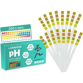 pH Test Strips for Women Body Urine Drinking Water Pool Hot Tub Spa, 200 Strips pH.0-14 Alkaline Acid Level pH Testing Tester for Humans Saliva Pet Food Diet Soil pH Monitoring with Storage Case