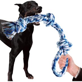 XIGOU Dog Rope Toys Indestructible Dog Toys, Dog Chew Toys for Aggressive Chewers, Tough Puppy Teething Chew Toys for Boredom, Dental Cleaning Tug of War Dog Toy, Great for Small to Large Breed