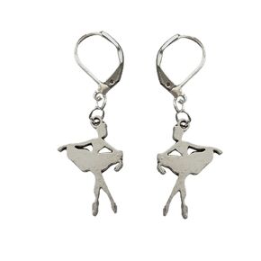 Cute Ballet Leverback Earrings, Ballerina Ear Clip for Her, Classmate, Teacher, Creative Gift for Dancer