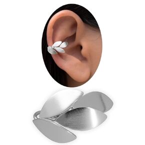 Handmade Ear Cuff Sterling silver dainty stud earrings elf ear cuff leaf ear wrap earring silver earcuff no piercing silver ear cuff non pierced