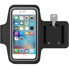 MMOBIEL Arm Phone Holder for Running Compatible with iPhone 15/14/13 Mini/12 Mini/SE 2020/8 / 7/6 and Other Models up to 6.3 inch - Stretchable Running Phone Holder Armband