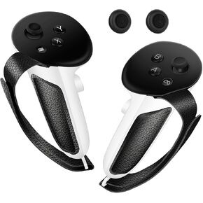 مقابض تحكم LRWZOV متوافقة مع ملحقات Meta/Oculus Quest 3، غطاء مقبض غير قابل للانزلاق، غطاء مقابض مع أشرطة مفاصل قابلة للتعديل، بطارية قاعدة شحن رسمية مناسبة in Kuwait