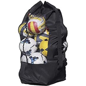 Extra Large Mesh Ball Bag Waterproof Equipment Duffel Bag Heavy Duty Net Ball Shoulder Bag Basketball Volleyball Soccer Rug Ball Football Carrying Bag Tote Storage Sack with Drawstring for 10-15 Balls