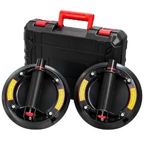 Garnome 8" Heavy Duty Suction Cups, Vacuum Suction Cup to Lift Large Glass, Tile, Window, Marble, Suction Cups Lifter with Handle for Glass Lifting, 240 lbs Load Capacity, Carrying Case (2 Pack)