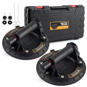8" Vacuum Glass Suction Cup Vacuum Suction Cup, Heavy Duty Vacuum Lifting Pad for Flat, Smooth Surface and Window Replacement/Portable Tool Box -220 lbs Load Capacity(2 Pack)