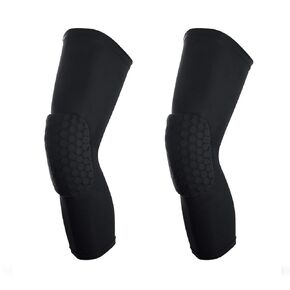 SUJAYU Basketball Knee Pads Knee Sleeves, 2 Pack Honeycomb Anti Collision Knee Pads Leg Compression Sleeves, Gaming Sleeves Wrestling Knee Pads Football Knee Pads Volleyball Knee Pads (Medium, Black)