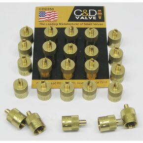 C&D Valve CD2250 Package of 25 1/4" Brass Flare Cap w/Neoprene o-Ring