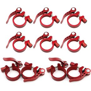 Rowiz 34.9mm Quick Release Seatpost Clamp, Aluminum Alloy Seat Tube Clip Bicycle Seatpost for Mountain Tube Bike, Pack of 10