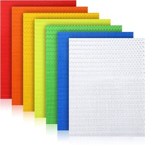 Zonon 7 Sheets 8.86'' x 11.42'' Adhesive Reflective Stickers Flexible Waterproof Warning Reflective Tape Night Lighting Safe Stickers for Car Truck Trailer Motorcycle Bicycle Mailbox