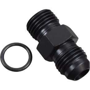 ICT Billet -6AN Flare to 6 Oring ORB Male Fuel Pump Rail Adapter Fitting Flare Hose Plumbing Oil Straight Thread Regulator Port Fluid End Black Anodized F06AN060R