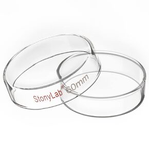 stonylab Glass Petri Dish, 60x15 mm Autoclavable Borosilicate Glass Cell Culture Dish Petri Dish with Clear Lid for Laboratory