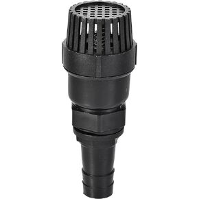 uxcell Foot Valve, G1 Thread 22.8mm Barb Filter Strainer Check Valve for Home Garden Water Well Pump Pool, PVC, Black