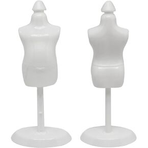 4pcs Mannequin Torso Dress with Base Stand,Mini Size Display Mannequin Body Stand,Fit for 16 or 17cm(6.3 or 6.7") Female Dress Form Manikin(Black)