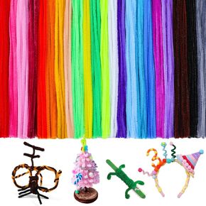 Zxiixz 400PCS Pipe Cleaners Craft, 16 Colors Chenille Stems Creative Pipe Cleaners for Crafts DIY Projects, Multi-Color Pipe Cleaners for Mother's Day Home DIY Hand Arts Festivals Decorations