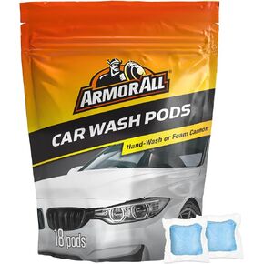Armor All Car Wash Pods, Pre-Measured, Dissolvable, Super-Concentrated Formula, 18 Count