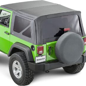 MasterTop Fabric Only Soft Top - Fits Jeep Wrangler JK 2-Door 2007-2012 - Jeep Wrangler Soft Top 2 Door Jeep Wrangler JK Soft Top 2 Door Jeep JK Soft Top 2 Door (Fabric Only, Black MasterTwill)