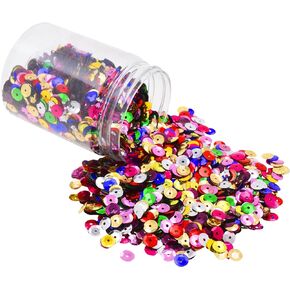 Mandala Crafts 20000 AB Iridescent Sequins for Crafts - 6mm Paillettes Sequins for Sewing - AB Iridescent Sequin Round Spangles with Holes Loose Cup Sequins for Crafting