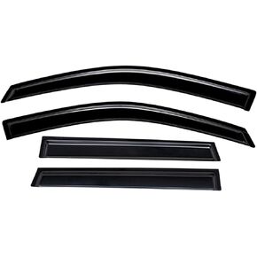 Lightronic WV94534 Outside-Mount Side Window Visor Deflector Rain Guard, Dark Smoke, 4-Pieces Set, Fits 2013-2018 Hyundai Santa Fe (EXCLUDES Santa FE XL)