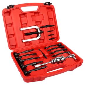Blind Hole Collet Bearing Race and Seal Puller Extractor Kit 16 pcs U-Shaped Whee Bearing Puller Set Slide Hammer Pilot Insert Inner Bearing Removal Tool Set