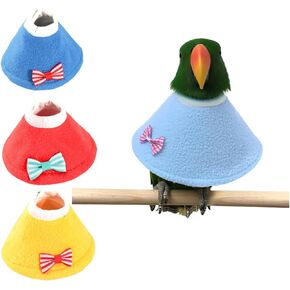 MANON ROSA Bird Collar - Anti-Bite Elizabethan Recovery Cone Feather Plucking Protector Skin-Friendly Neckwear for Parakeets Conures Cockatiels and Small Animals Chinchilla Hamster (S,3 Packs)
