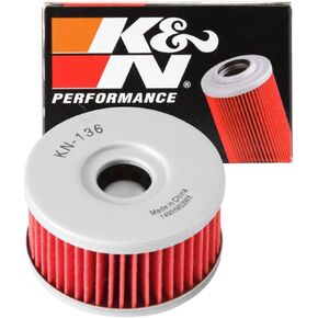 K&N Motorcycle Oil Filter: High Performance, Premium, Designed to be used with Synthetic or Conventional Oils: Fits Select Suzuki Vehicles, KN-136