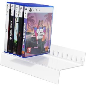 Acrylic Video Game Storage Organizer Stand for PS5 gamesPS4 gamesPS3 Game Case Storage, Best ps5 game storage Organizer stand,PS5 Game Holder Game Box Display Stand Fits up to 12 Games (Clear).