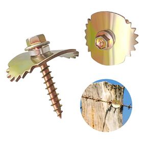 200Pcs Fence Spikes,Cork Wire Fence Spikes Reusable Fence Spike Fastener with Wire Retainer Suitable for Wire Mesh and Woven Fences Quick to Install with an Electric Drill