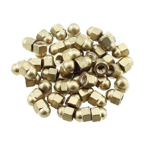RLECS 50PCS 6.2mm/0.24inch Dome Nut M3 Brass Hexagonal Decorative Cap Nut Suitable for Mechanical Equipment and Communication Equipment and Electrical Appliance