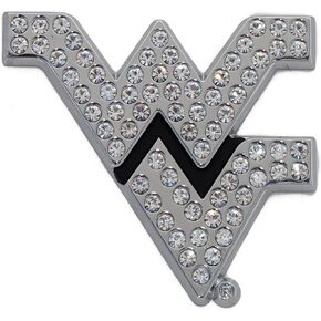 West Virginia WVU Mountaineers Metal Auto Emblem with Crystals