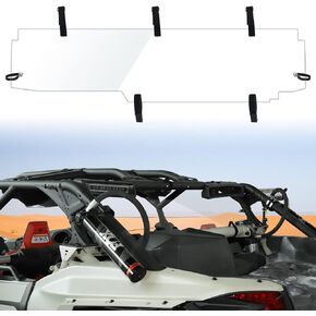 CUSAUTV Full Clear Rear Windshield Compatible with Can Am Maverick X3/ X3 Max 2017-2023 Accessories Scratch Resistant Back UTV Window