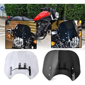Lorababer Windshield for H-onda Rebel CMX 300 CMX 500 2017 2018 2019 2020 2021 2022 2023 2024 Windscreen Screen Wind Deflectors CMX300 CMX500 17-24 Accessories (Smoke)