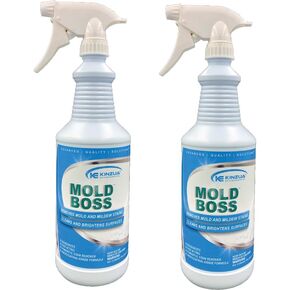 Mold Boss | Professional Mold & Mildew Stain Remover, Cleaner | Removes Hard Water Stains, Calcium, Soap Scum, & More | Safe on All Surfaces | Commercial-Grade (128 oz)