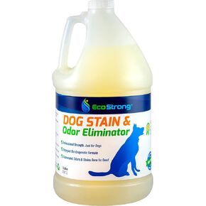 Eco Strong Dog Stain and Odor Eliminator Enzyme Cleaner | Removes Urine Odor - Powerful Bioactive Bacterial Solution for Carpet, Dog Beds, Furniture, Car Upholstery, Kennels (1 Gal)