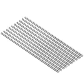 Niooliuk Pack of 10 ]M5 x 200mm Length 304 Stainless Steel Fully Threaded Rod Bar Studs Silver Tone