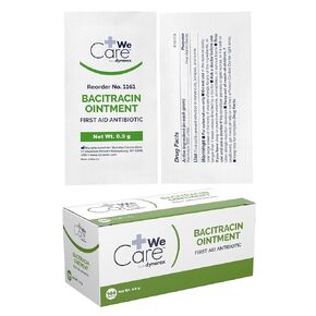 Dynarex Bacitracin Topical Ointment USP - First Response Wound Care Supplies for Minor Cuts, Scrapes & Burns - Helps Keep Wounds Clean - 1 Box of 144-0.9g Packets