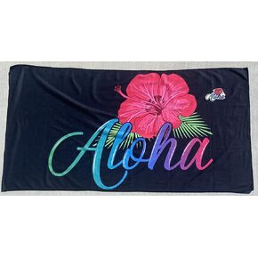 Aloha Designs Aloha Beach Towels - with Aloha Decal - Microfiber Quick Dry Beach,Camping, Pool, Sports, Backpacking, Yoga, Gym, Travel Towel 60x31.5 Soft, Compact, Lightweight- Plus One Aloha Sticker