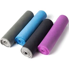 Your Choice 4 Pack Microfiber Travel Towel (12x24 inch), Quick Dry Hand Sweat Towel for Gym Workout Camping Sports. Super Absorbent, Lightweight and Ultra Compact (XSmall) in Kuwait